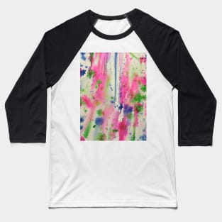 Colorful Ink Bleed Baseball T-Shirt